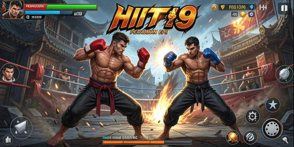 Gameplay HIT9 menampilkan pertarungan spektakuler dengan efek visual yang mengesankan.