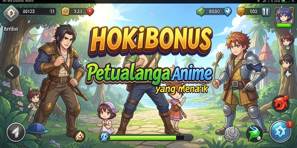 Tampilan gameplay HOKIBONUS yang penuh warna dan dinamis.