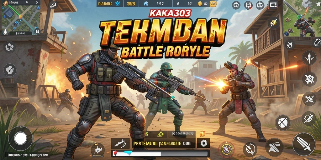 Tangkapan layar KAKA303 menampilkan momen aksi intens dalam pertempuran Battle Royale.