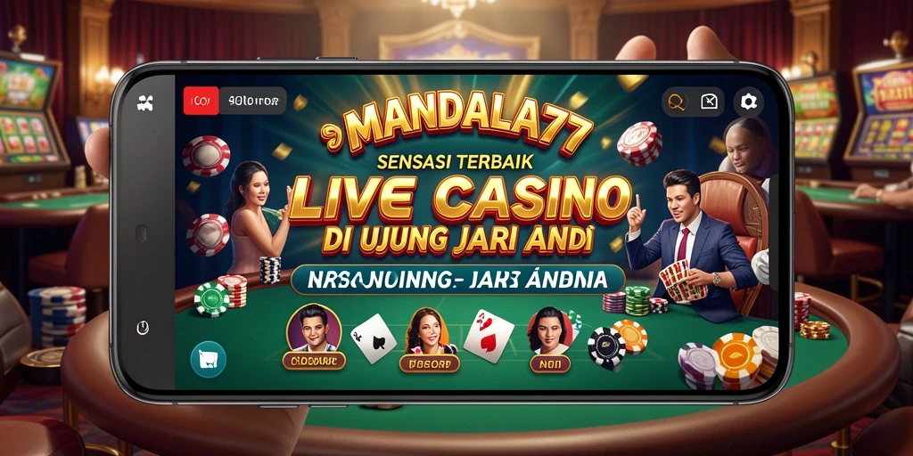 Screenshot gameplay <strong>MANDALA77</strong> menampilkan dealer profesional dan suasana kasino yang nyata.