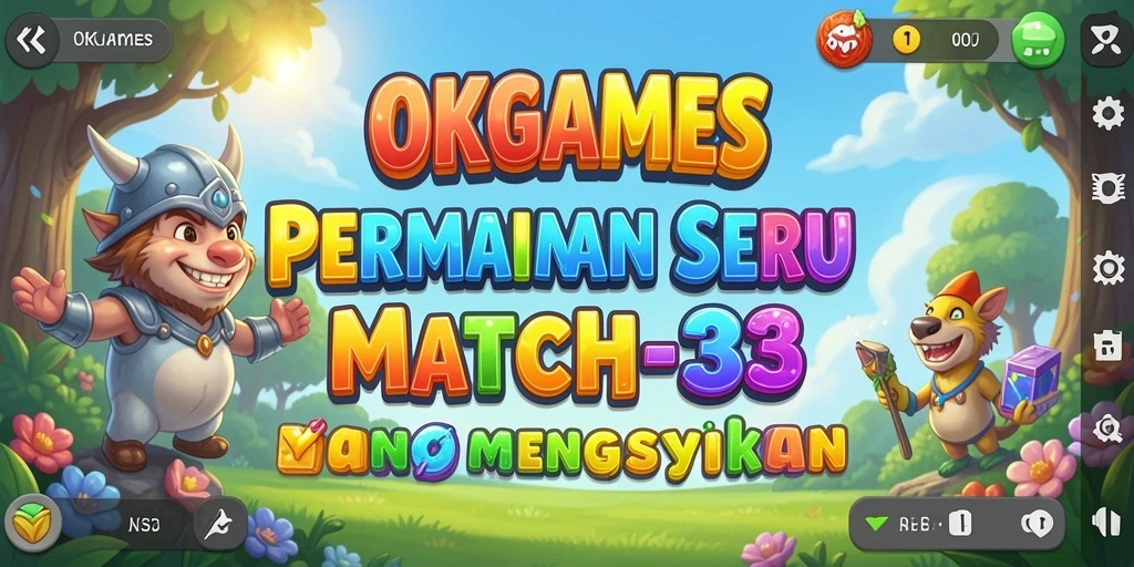 Tampilan gameplay seru di OKGAMES dengan kombinasi warna yang menarik.