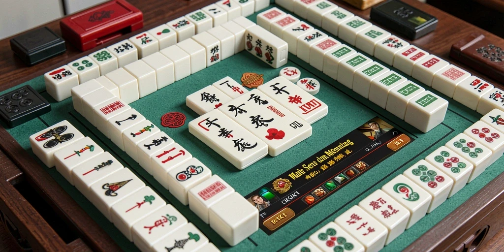Screenshot dari gameplay Mahjong yang menantang di OKJKT.
