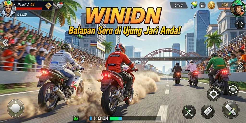 Gameplay seru dalam balapan motor yang menegangkan.