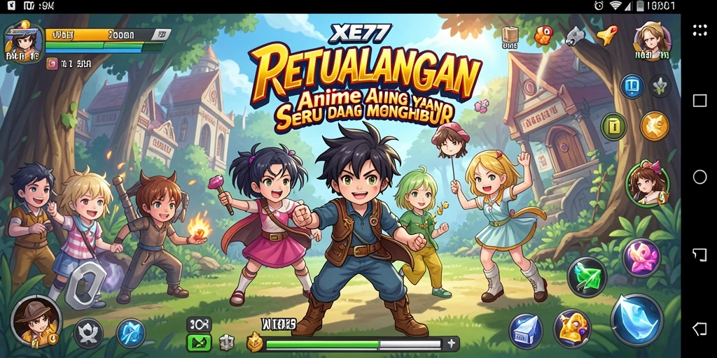 Tampilan gameplay seru dengan karakter anime yang menarik.